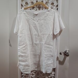 J.Jill white linen shirt